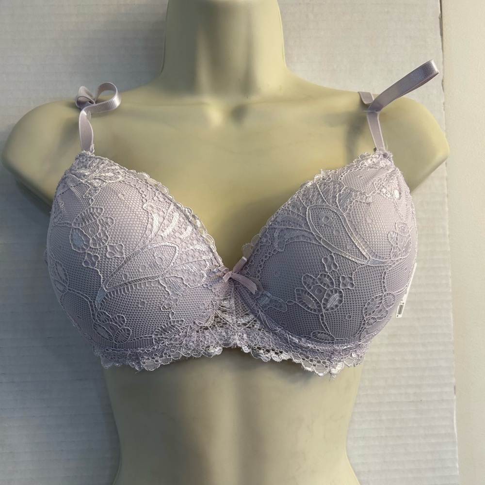 Pure Beauty NWT womens light‎ purple push up padded wired bra Sz-36C  U4